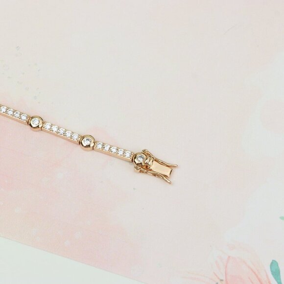 Elegant Rose Gold Bracelet with Sparkling Stones, XPBL0631 - Picture 9 of 10